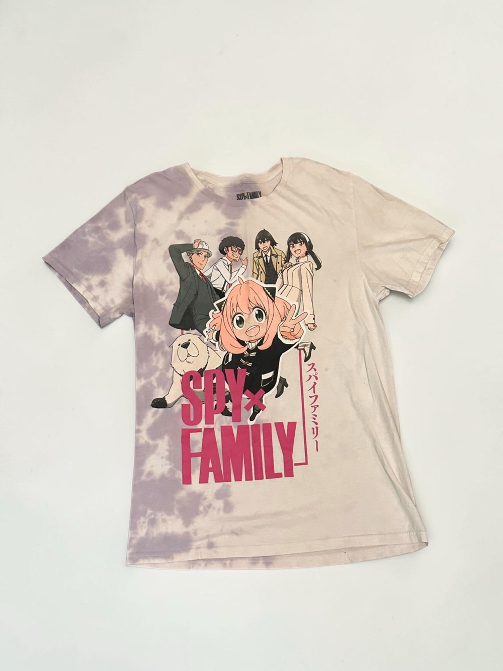 Spy x Family Kids Tie-Dye Graphic Tee - Pink & Cream